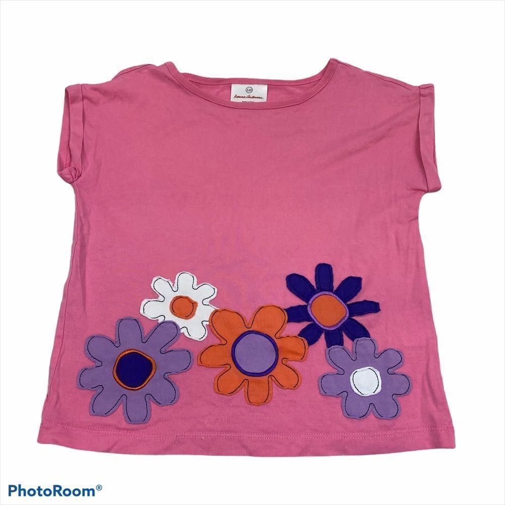 Hanna Andersson Girls Flower Pink T-Shirt Size 5‎